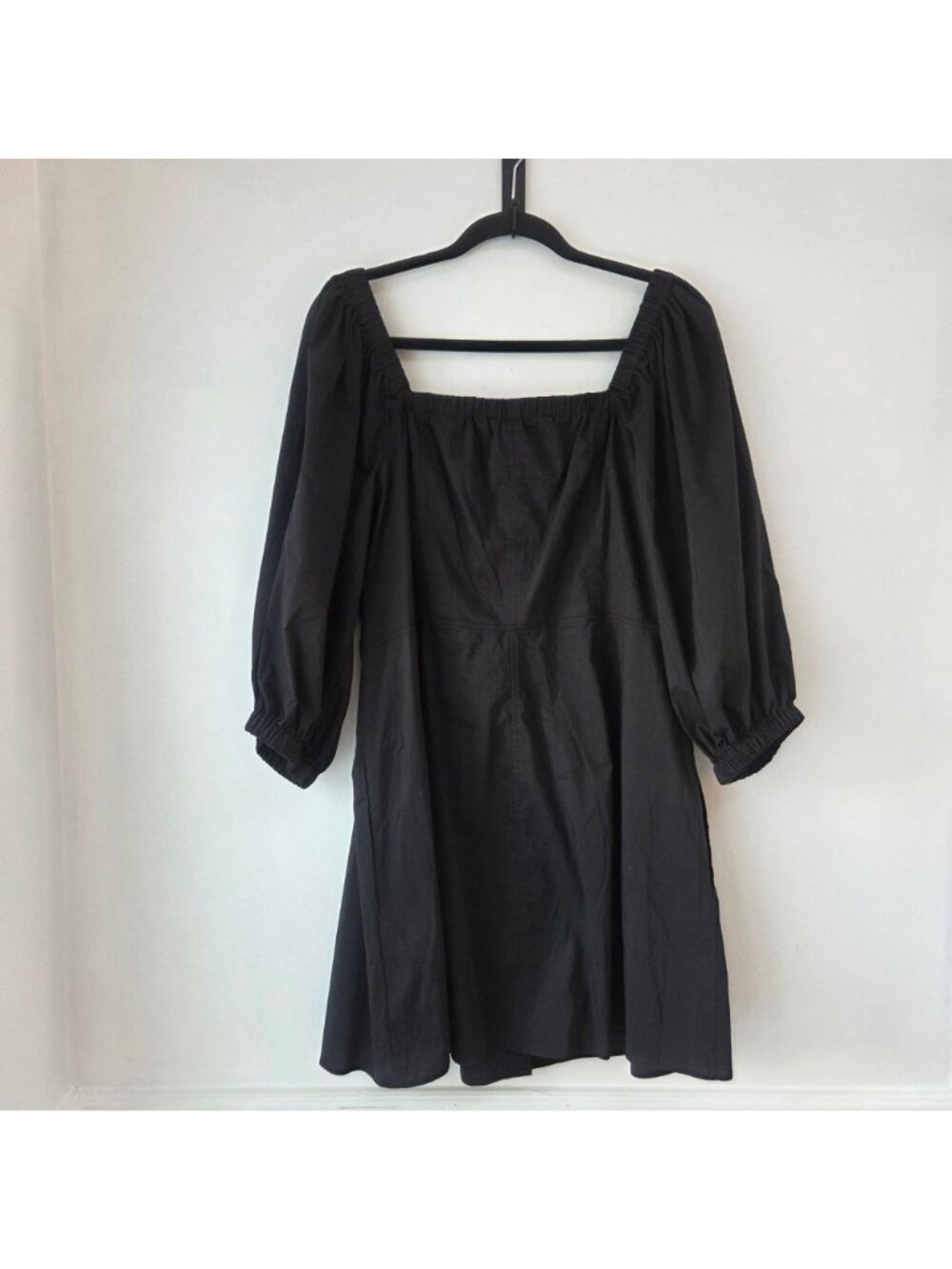 NWT Danielle Bernstein Black Puff Sleeve Shirt Dress Women's 16W - Picture 3 of 8